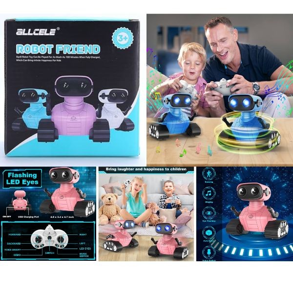 Allcele Electronics - Remote Control Robot - Music, Lights, Action - Colors May Vary - 4 For $30.00
