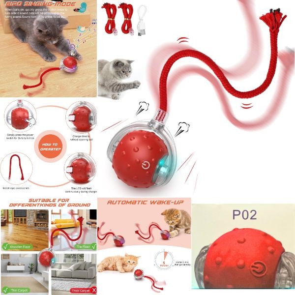 The Interactive Cat Ball - USB Charging - Hours Of Kitty Cat Fun - LED & Bird Sounds - 8 For $32.00 - Wholesale Mystery Merchandise - Wholesale John Deere - Wholesale Licensed Products