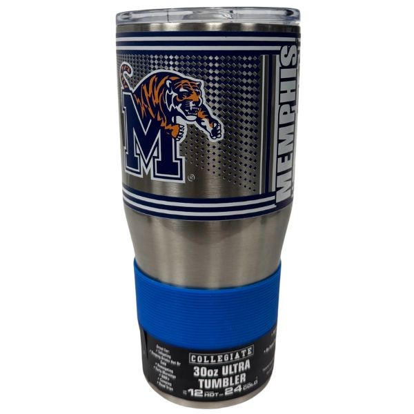 Memphis Tigers - 30OZ Premium Ultra Tumbler - Hot/Cold Stainless Steel - Vacuum Seal Lid - 3 For $30.00 - Memphis Tigers