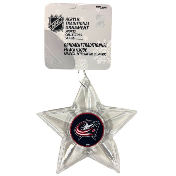 Columbus Blue Jackets Ornaments - Acrylic Star Style - Team Ornaments - 6 For $21.00 - Columbus Blue Jackets