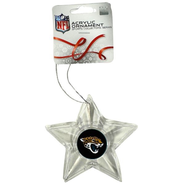 Jacksonville Jaguars Ornaments - Acrylic Star Style - Team Ornaments - 6 For $21.00 - Wholesale Jacksonville Jaguars Product - Jaguars Merchandise 2