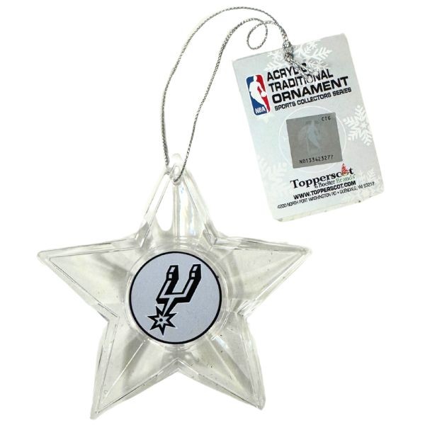 San Antonio Spurs Ornaments - Acrylic Star Style - Team Ornaments - 6 For $21.00 - San Antonio Spurs