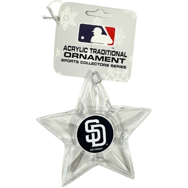 San Diego Padres Ornaments - Acrylic Star Style - Team Ornaments - 6 For $21.00 - Wholesale San Diego Padres Products - Padres Merchandise