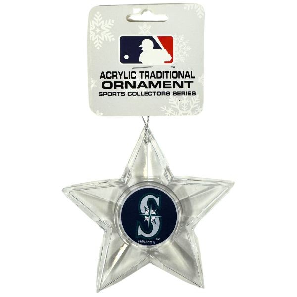 Seattle Mariners Ornaments - Acrylic Star Style - Team Ornaments - 6 For $21.00 - Wholesale Seattle Mariners Products - Mariners Merchandise