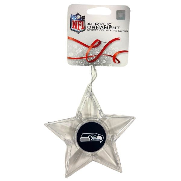 Seattle Seahawks Ornaments - Acrylic Star Style - Team Ornaments - 6 For $21.00 - Wholesale Seattle Seahawks Product - Seahawks Merchandise