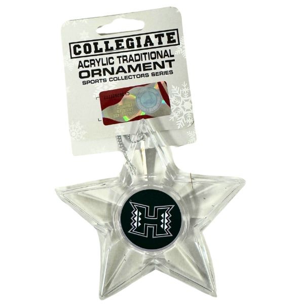 University Of Hawaii Ornaments - Acrylic Star Style - Team Ornaments - 6 For $21.00 - Other Teams