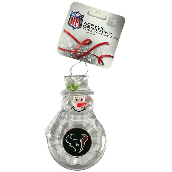 Houston Texans Ornaments - Acrylic Snowman Team Spirit Ornaments - 6 For $21.00 - Wholesale Houston Texans Products - Texans Merchandise 2
