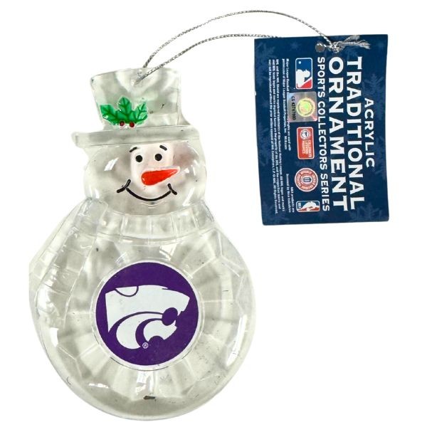 KState Wildcats Ornaments - Acrylic Snowman Team Spirit Ornaments - 6 For $21.00 - Kansas State