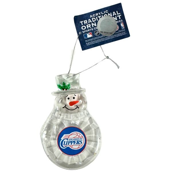 Los Angeles Clippers Ornaments - Acrylic Snowman Team Spirit Ornaments - 6 For $21.00 - Los Angeles Clippers