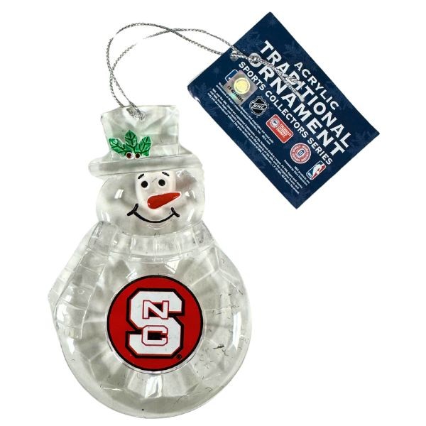 NC State Wolfpack Ornaments - Acrylic Snowman Team Spirit Ornaments - 6 For $21.00 - NC State