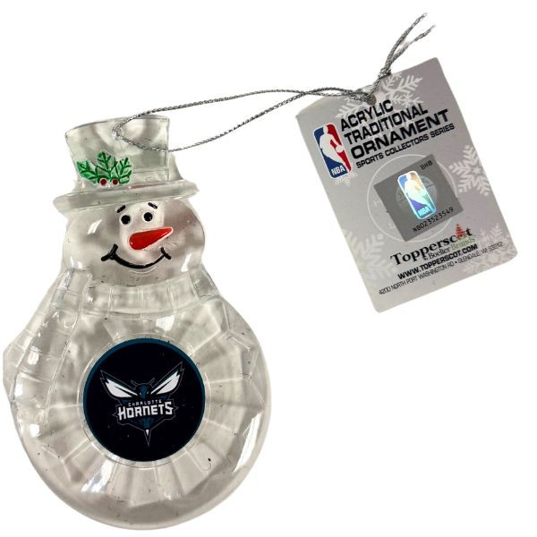 New Orleans Hornets Ornaments - Acrylic Snowman Team Spirit Ornaments - 6 For $21.00 - Charlotte Hornets