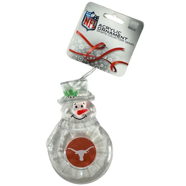 Texas Longhorns Ornaments - Acrylic Snowman Team Spirit Ornaments - 6 For $21.00 - Texas Longhorns