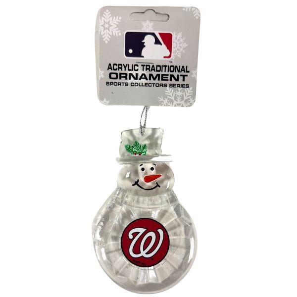 Washington Nationals Ornaments - Acrylic Snowman Team Spirit Ornaments - 6 For $21.00 - Wholesale Washington Nationals Products - Nationals Products