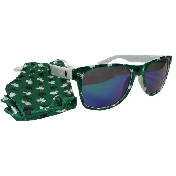 Premium Sunglasses - The Shamrock - Spring Hinge UV400 Protection - Cleaning Bag Included - 12 Pair For $24.00
