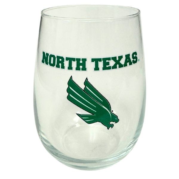 North Texas University - Wine Glasses - 17OZ Digital Curve Style - Wholesale Wine - 12 For $36.00 - Other Teams