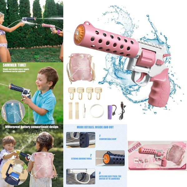 Electronic Water Gun - #CY028 - Colors May Vary - Rapid Fire - Built In Charging - The Revolver Style - 6 For $36.00