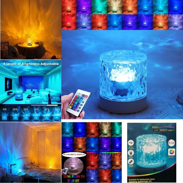 The Ocean Wave - Remote Control LED Lighting - USB Charging - Remote Included - LED RGB Multi-Function Lighting - 6 For $36.00