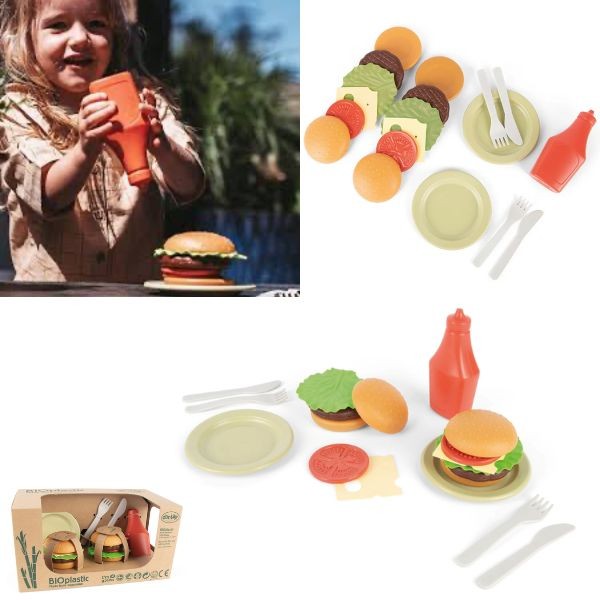 Dantoy - #QC753MKAU - The Hamburger Kit - 100% Made From Recyclable Plantbase - Toys From Denmark - 4 For $30.00