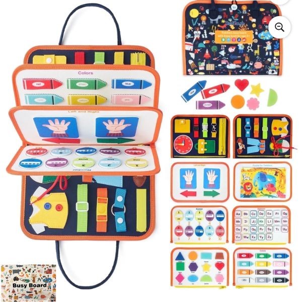 Busy Board - STEM Montessori Toys - FreeBear - #2023-02-07 - Multi-Page - With Velcro Adhesion - 6 For $30.00