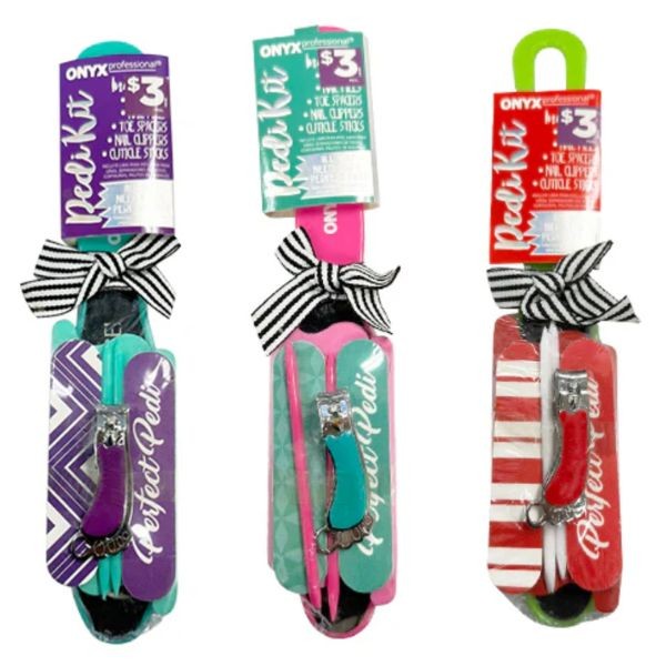 ONYX Professional - Pedi-Party - Assorted Colors - The Perfect 7PC Pedi-Kit - PrePriced: $3.00 -- 30 Kits For $30.00