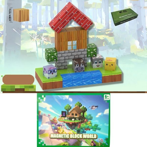 The Block World - #888-1 - 46PC Magnetic Block STEM Building Set - 4 Sets For $30.00