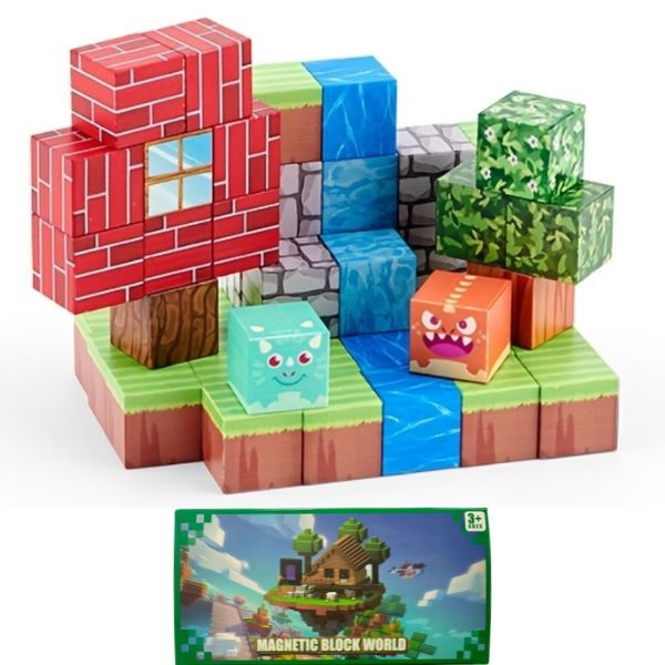 The Block World - #N888-22 - 50PC Magnetic Block STEM Building Set - 4 Sets For $30.00