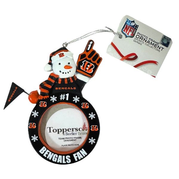 Cincinnati Bengals Ornaments - The Snowman Photo Frame - 6 For $21.00 - Wholesale Cincinnati Bengals Products - Bengals Merchandise 2