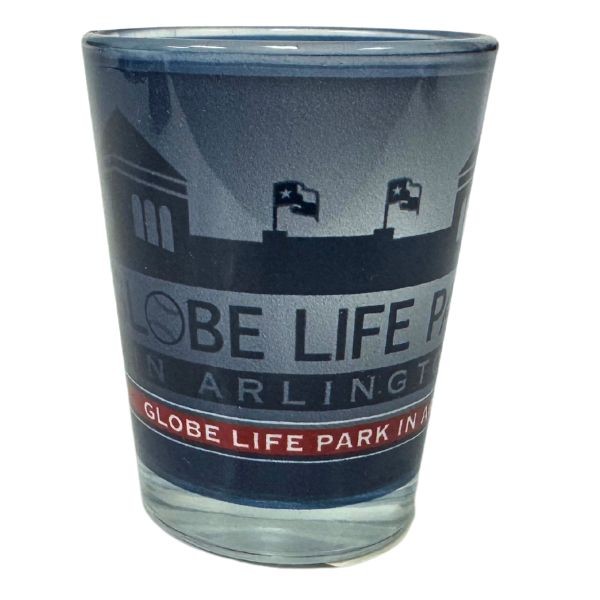 Globe Life Park - Texas Rangers - 2OZ Glass Collectible Shot Glass - 24 For $24.00 - Wholesale Texas Rangers Products - Rangers Merchandise