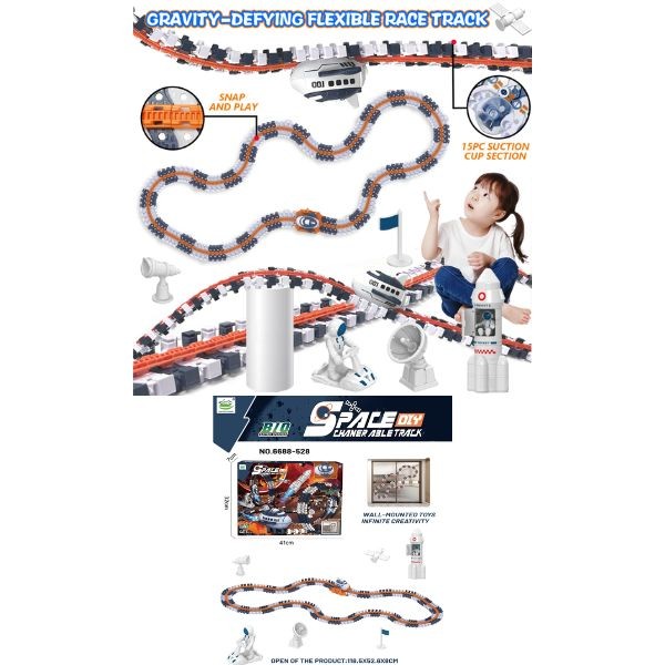 The Space Track Set - Huge STEM Set - Flexible Multi-Position Track - Can Be Mounted To The Wall - 4 Sets For $30.00