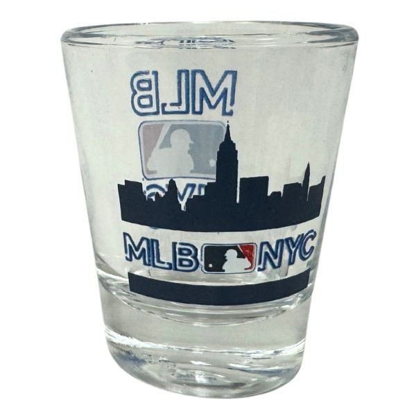 Wholesale Shot Glasses - MLB NYC Citiscape Style - 2OZ Glass - 12 For $18.00 - Wholesale New York Yankees Products - Yankees Merchandise