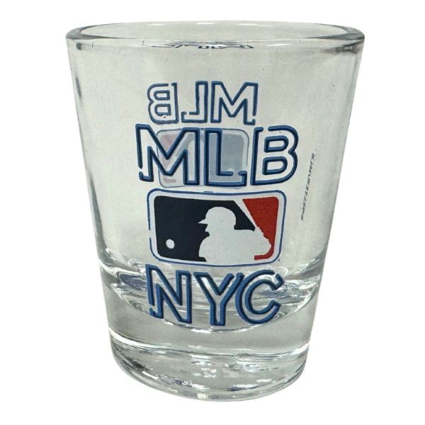 Wholesale Shot Glasses - MLB NYC Logo Only Style - 2OZ Glass - 12 For $18.00 - Wholesale New York Yankees Products - Yankees Merchandise