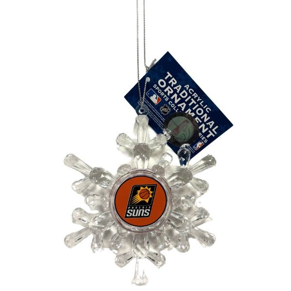 Phoenix Suns Ornaments - Acrylic Snowflake Style - 6 For $21.00 - Phoenix Suns