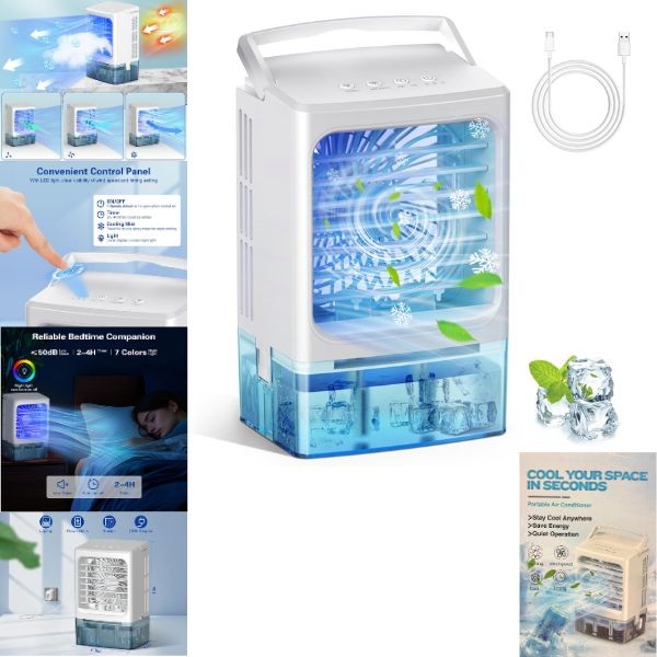 Portable AC - #F20 - Multi-Function Fan, Humidifier, Air Conditioner, Aromatherapy - 3 For $36.00 2