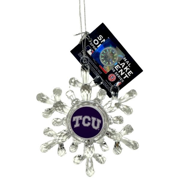 TCU - Texas Christian University Ornaments - Acrylic Snowflake Style - 6 For $21.00 - TCU