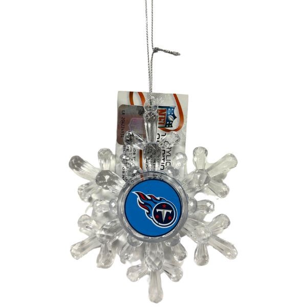Tennessee Titans Ornaments - Acrylic Snowflake Style - 6 For $21.00 - Wholesale Tennessee Titans Product - Titans Merchandise