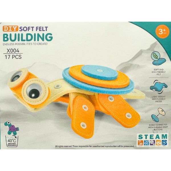 STEM DIY Soft Felt Building Kit - #X004.Turtle - 17PC Stem Eco-Friendly Building - 6 Kits For $36.00
