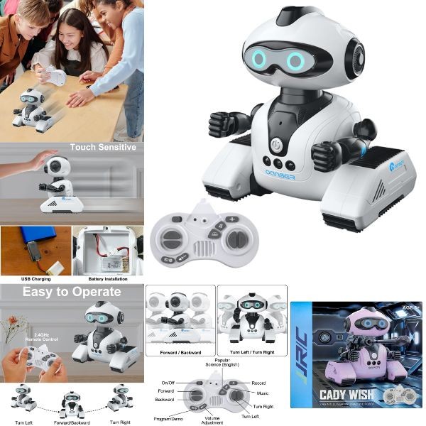 The Cady Wish - 2.4GHZ Remote Control Robot - Colors May Vary - LED, Touch Control, Music, Recording and More - 3 For $25.00