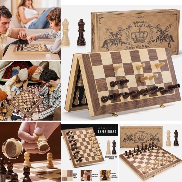 Asnew Gaming - #Knight.B1 - 12" Premium Wooden Chess Set - 3 Sets For $25.00