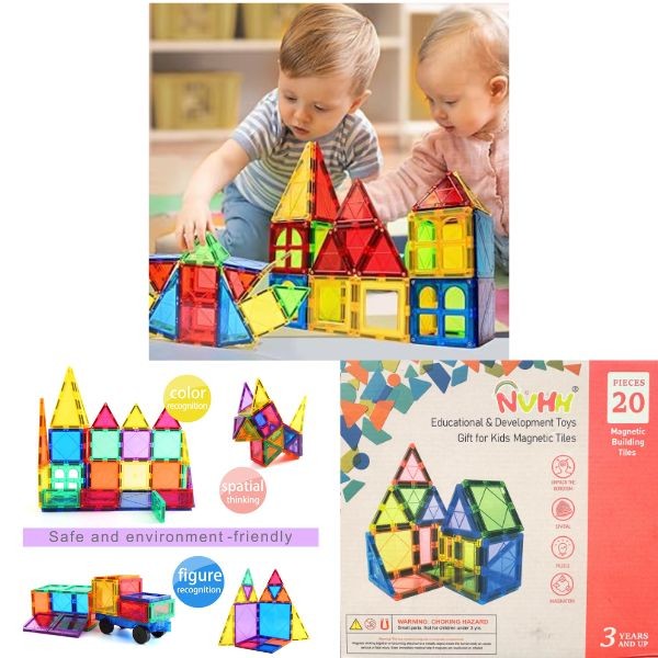 STEM Education - #YMDX - 20PC Magnetic Building Tiles - NVHH Toys - 4 Sets For $30.00