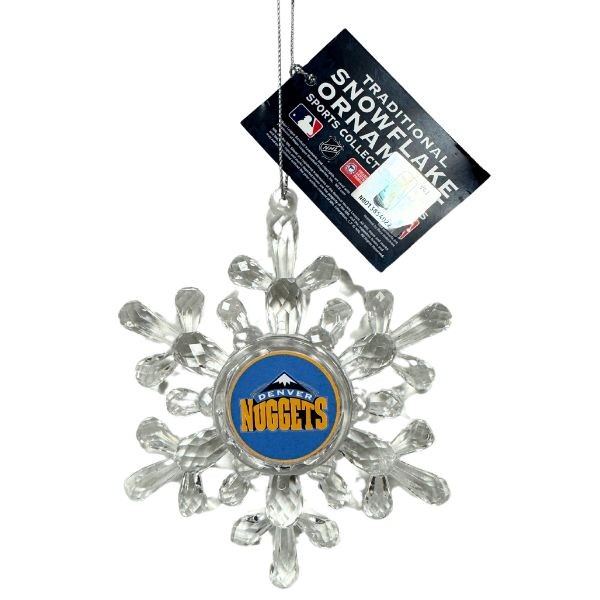 Denver Nuggets Ornaments - Acrylic Snowflake Style - 6 For $21.00 - Denver Nuggets