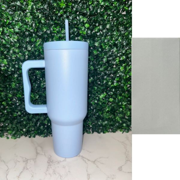 Powder Blue 40OZ Tumbler - Matte Light Blue 40OZ Tumblers - Straw Included - 4 For $30.00