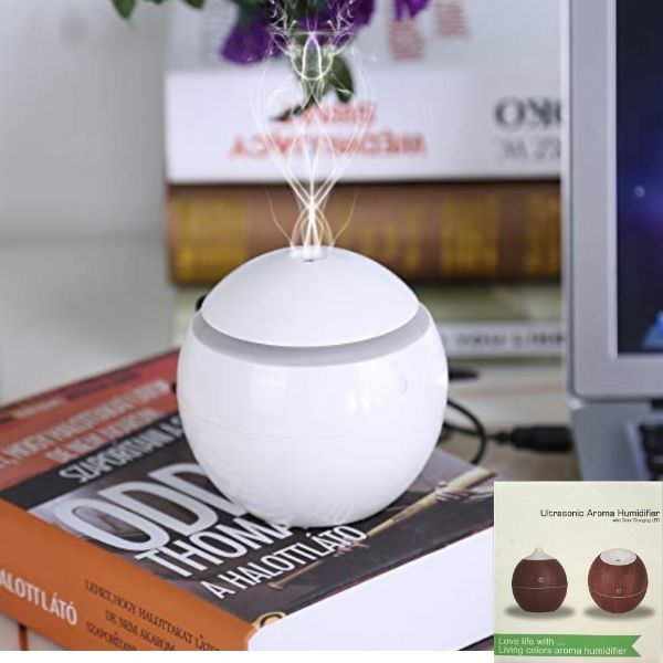 Ultrasonic Aroma Diffuser Humidifier - #H09 - Colors May Vary - Essential Oils Included - LED Light - 6 For $36.00