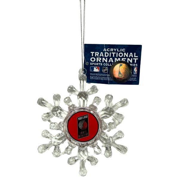 Portland Trailblazers Ornaments - Acrylic Snowflake Style - 5 For $15.00 - Portland Trailblazers