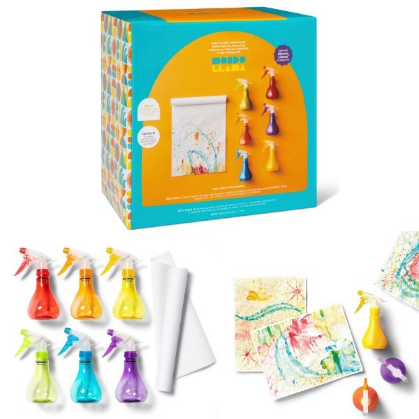 Mondo Llama - The Spray Bottle Painting Art Kit - Non-Toxic Spray And Paint Kit - 4 Kits For $30.00