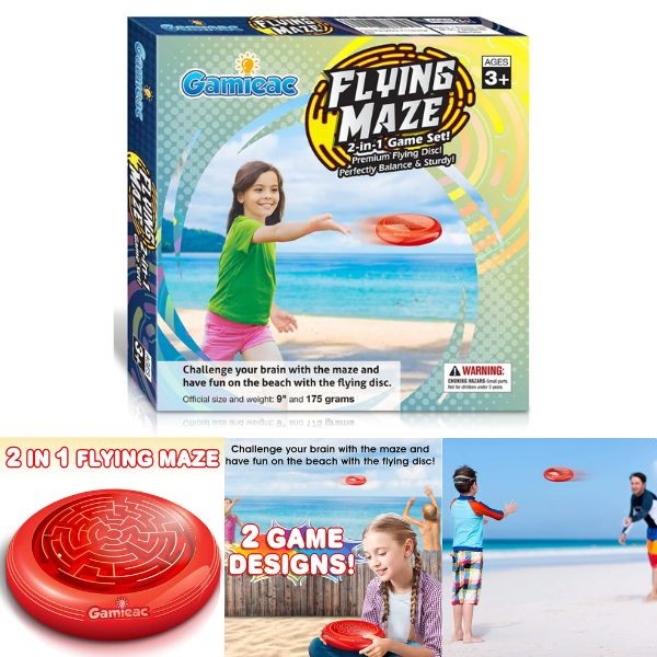 The Flying Maze - Gamieac Idea - 2n1 Game Set - 9" Flying Disc - 6 For $30.00