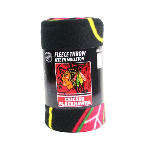 Chicago Blackhawks Blankets - 48"x60" Fleece - Shadow Style - $9.50 Each - Chicago Blackhawks