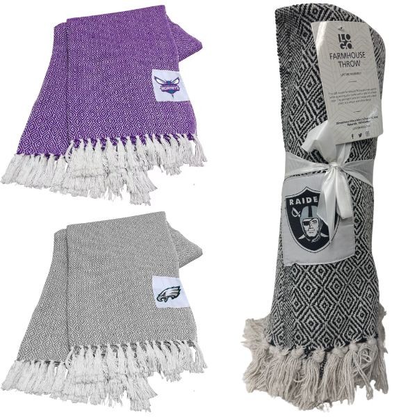 Las Vegas Raiders Blankets - 50"x60" - The Farmhouse Throw - 3 For $30.00 2