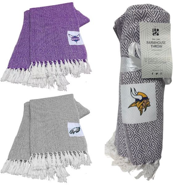 Minnesota Vikings Blankets - 50"x60" - The Farmhouse Throw - 3 For $30.00 2