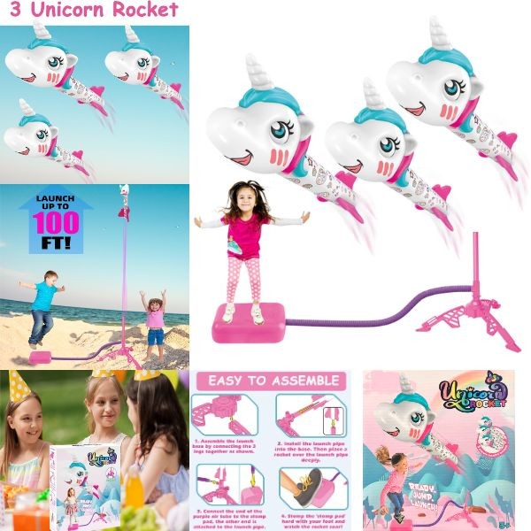 The Unicorn Rocket Set - #708-7 - Ready, Jump, Launch - Up To 60Feet Thru The Air - 6 Sets For $36.00