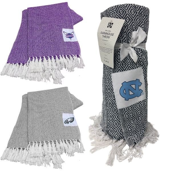 UNC Tarheels Blankets - 50"x60" - The Farmhouse Throw - 3 For $30.00
